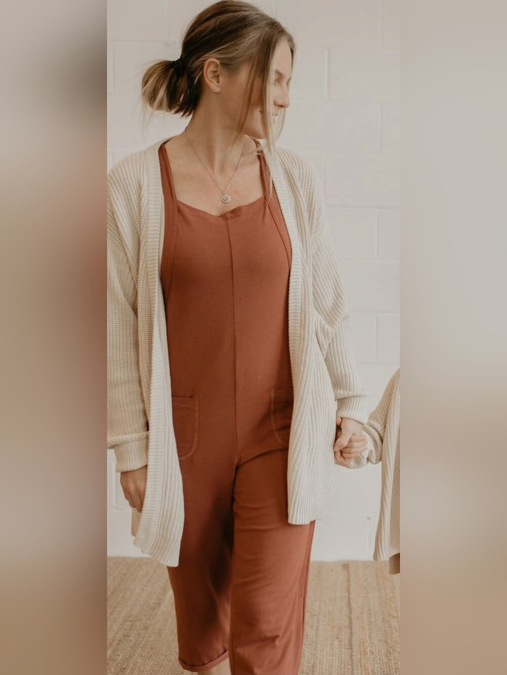 Rust Brown Sleeveless Jumpsuit